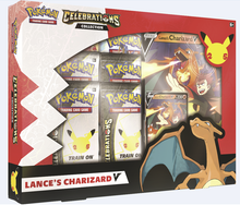 Load image into Gallery viewer, Pokemon Celebrations Collections Lance&#39;s Charizard V and Dark Sylveon V
