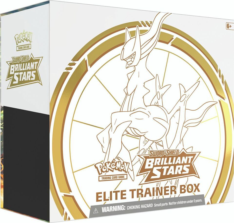 Pokemon CCG: Sword & Shield Brilliant Stars Elite Trainer Box.